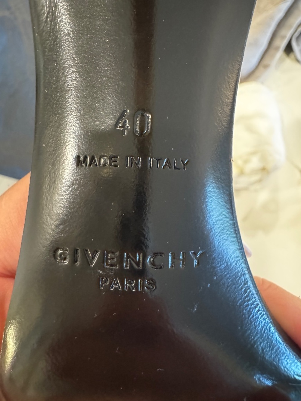 Givenchy G Cube Heel Leather Sandals Black Gold Heel Size 40 - Picture 6 of 6